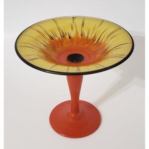 Central Glass Works Console Center 1920s Colorful candy holder 7" tall